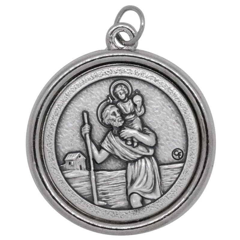 Venerare 1 1/4" Catholic Saint Medal with Polished Trim (Our Lady of Fatima) - Image 2